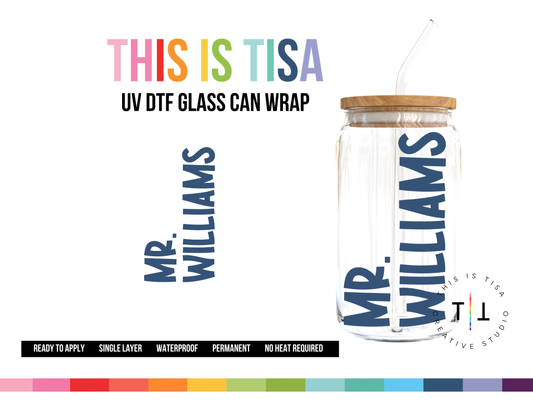 UV DTF Can Glass 16 oz Wrap: Personalized 2