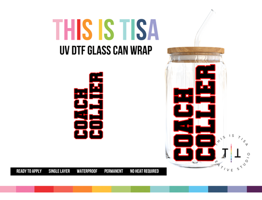 UV DTF Can Glass 16 oz Wrap: Personalized 3