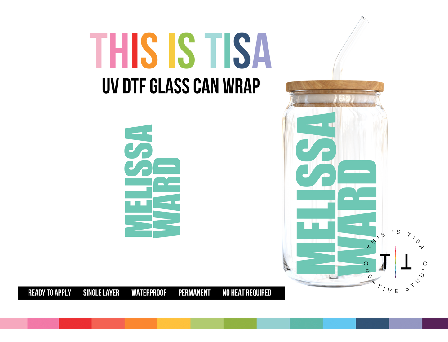 UV DTF Can Glass 16 oz Wrap: Personalized 4