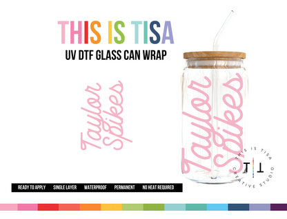 UV DTF Can Glass 16 oz Wrap: Personalized 5