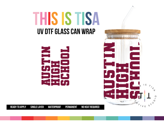 UV DTF Can Glass 16 oz Wrap: Personalized 8