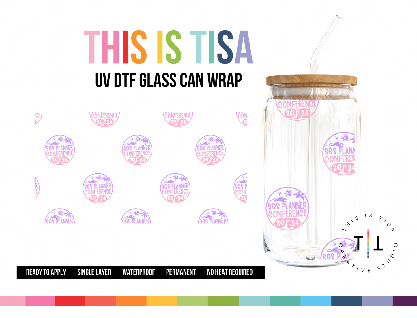 UV DTF Can Glass 16 oz Wrap:  SGS Wrap