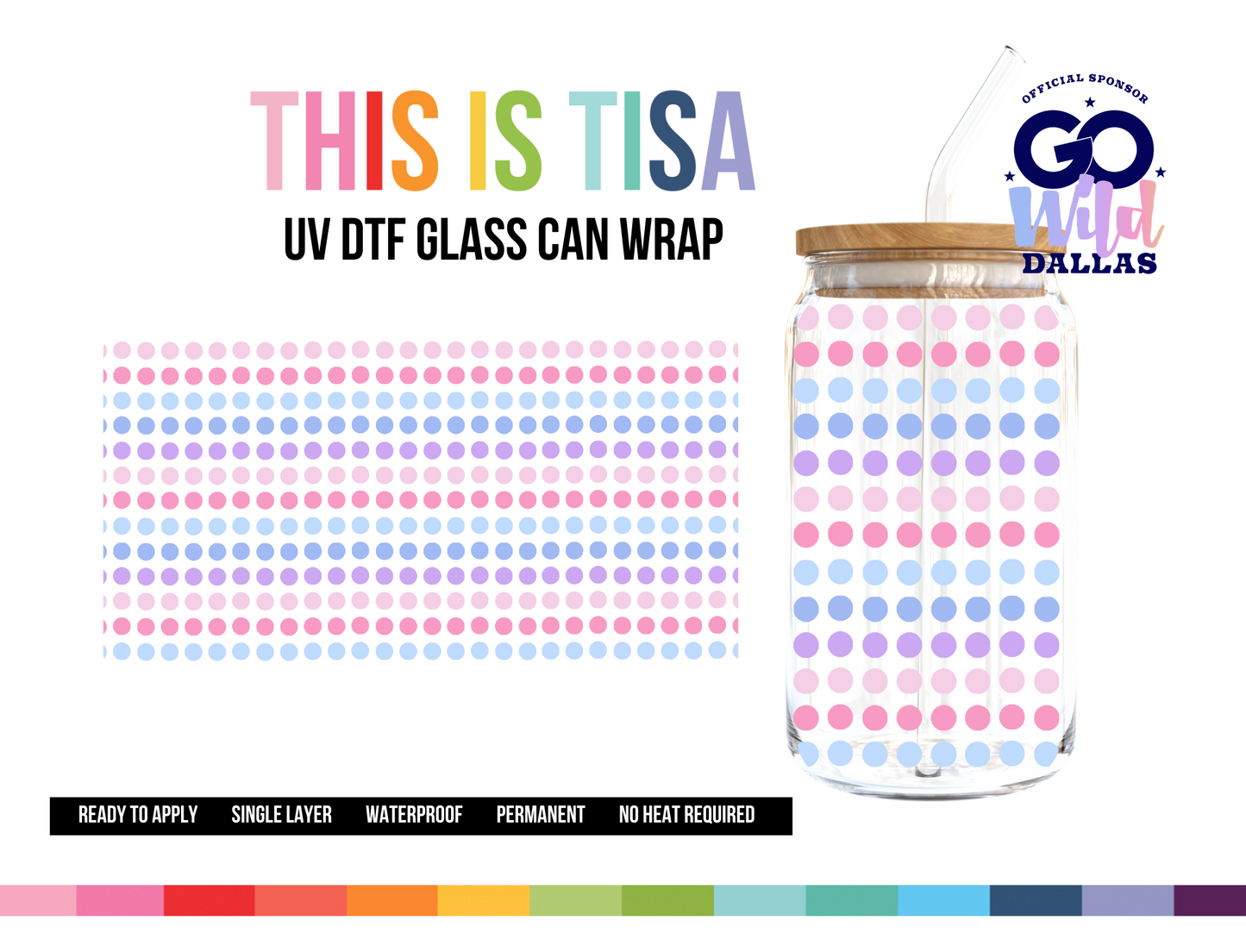 UV DTF Can Glass 16 oz Wrap: Go Wild! Dots