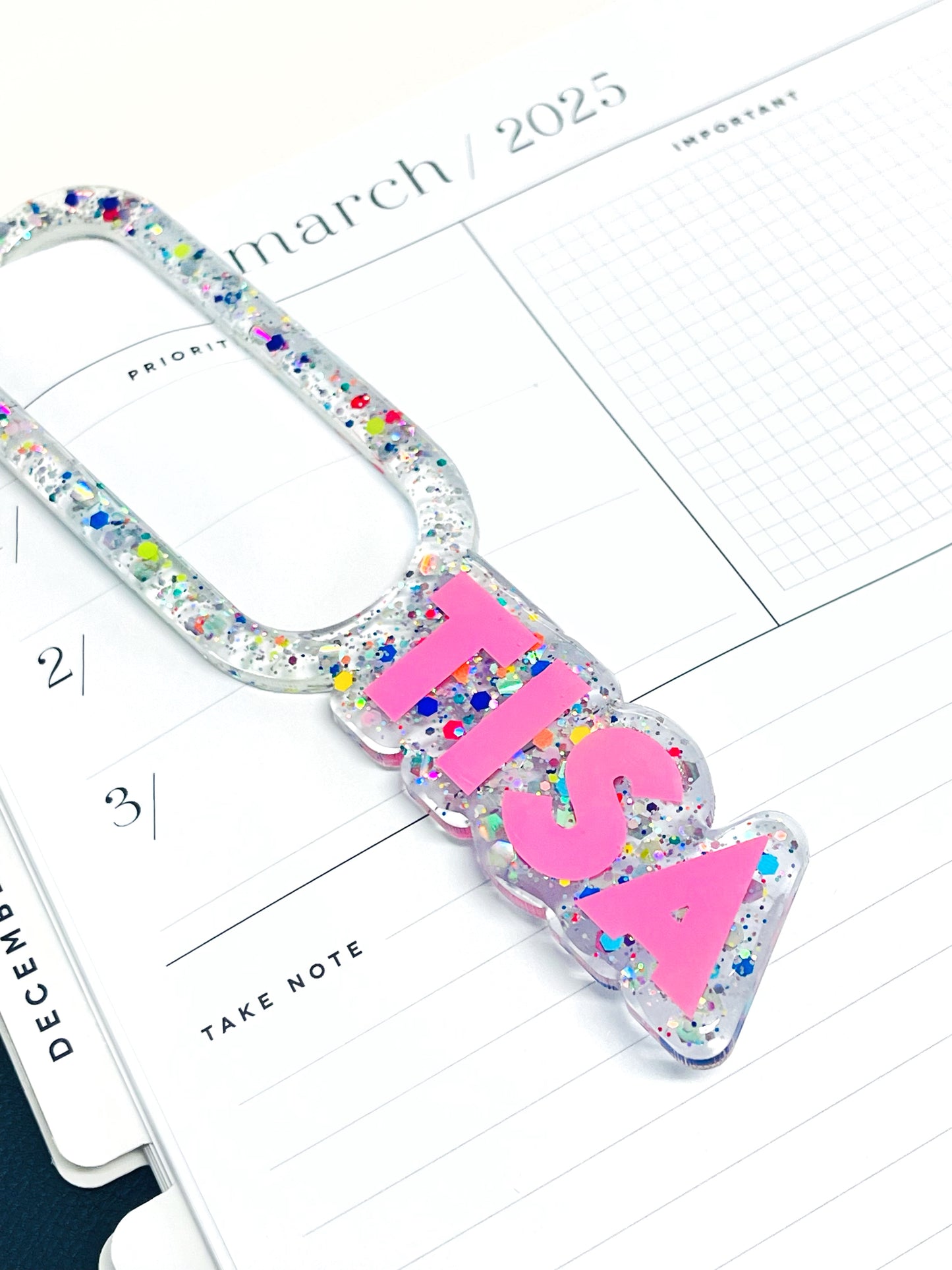 Personalized UV Resin/Glitter Bookmark