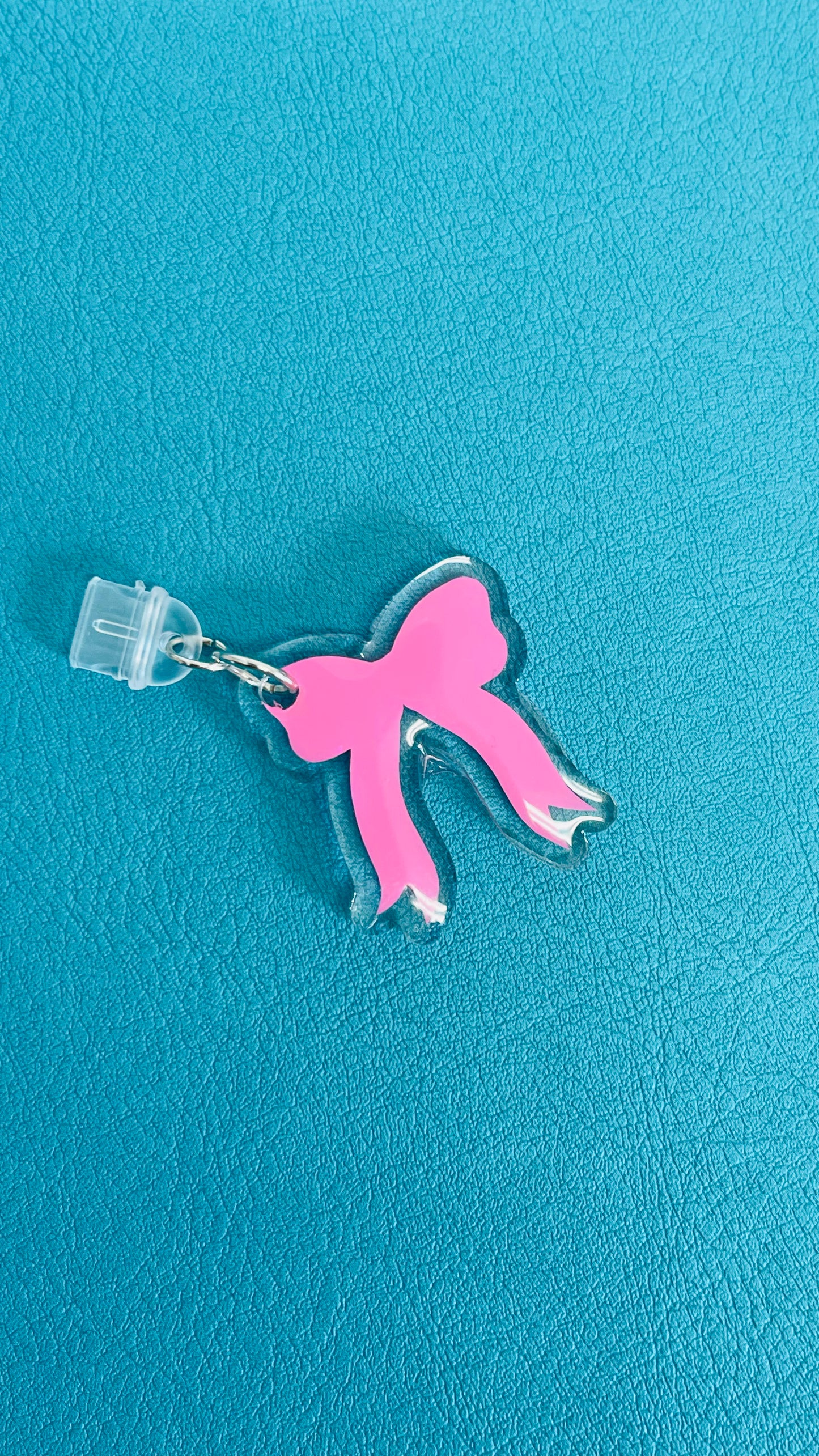 Pink Bow Resin Kindle Charm or Dust Plug